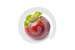 Tropical fruits. Mangosteens Queen of fruits, mangosteen and another cut in half isolated on white with clipping path