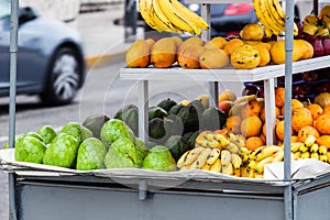 tropical fruits at street market