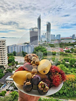 Tropical fruits in Thailand jomtien beach pattaya