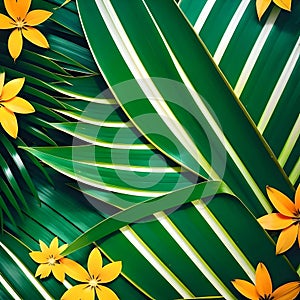 Tropical Green leaves background