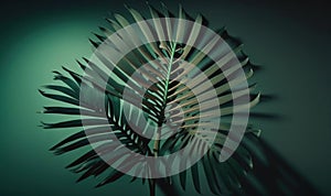 Tropical Green Palm Leaf Shadow Abstract Natural Background for Dreamy Designs.