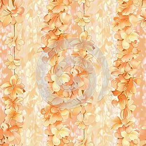 Tropical Hawaiian Lei Garland Background with Orange Flowers