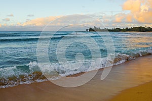 Tropical Hawaiian sunset or sunrise on beach