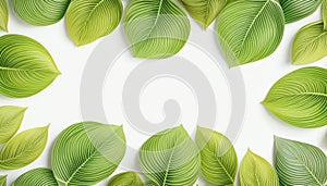 Tropical hosta leaves, floral pattern background, concept of nature