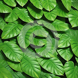 Tropical hosta leaves, floral pattern background, concept of nature