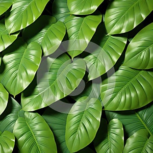 Tropical hosta leaves, floral pattern background, concept of nature