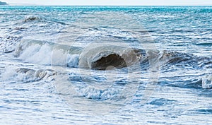 Tropical hurricane waves of the sea of the Dominican Republic