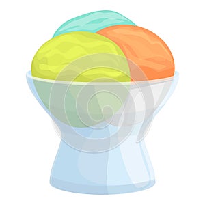 Tropical ice cream icon, cartoon style