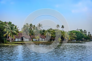 Tropical Indian village in Kerala, India