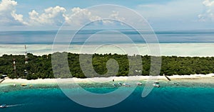 Tropical island with beach. Semporna, Sabah, Malaysia.