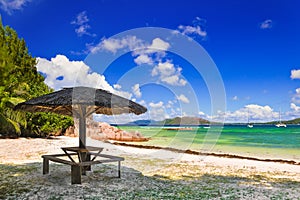 Tropical island Curieuse at Seychelles