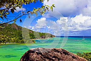 Tropical island Curieuse at Seychelles