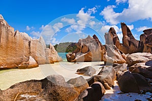 Tropical island Curieuse at Seychelles