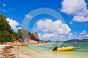 Tropical island Curieuse at Seychelles