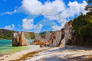 Tropical island Curieuse at Seychelles
