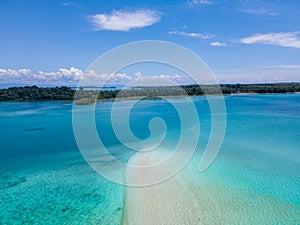 Tropical Island Koh Kham Trat Thailand, aerial view of tropical island near Koh Mak Thailand