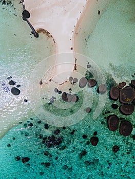 Tropical Island Koh Kham Trat Thailand, aerial view of tropical island near Koh Mak Thailand