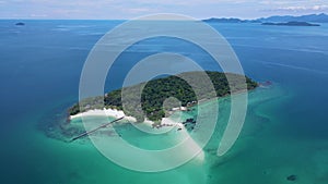 Tropical Island Koh Kham Trat Thailand, aerial view of tropical island near Koh Mak Thailand