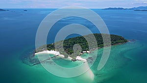 Tropical Island Koh Kham Trat Thailand, aerial view of tropical island near Koh Mak Thailand