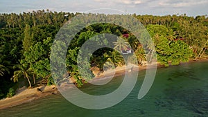 Tropical Island Koh Kham Trat Thailand, aerial view of tropical island near Koh Mak Thailand