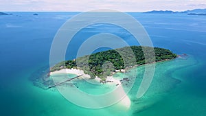 Tropical Island Koh Kham Trat Thailand, aerial view of tropical island near Koh Mak Thailand