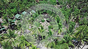 Tropical Island Koh Tao with Residental Area Surrounded with Palm Trees in Thailand. Aerial Top View