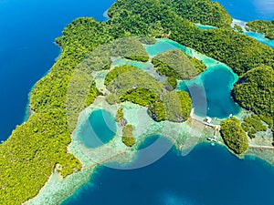 Tropical Island with lagoons. Mindanao, Philippines.