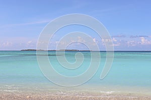 A tropical island in the Maldives. A seascape without people