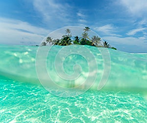 Tropical island in the ocean