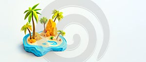 tropical island in the ocean 3d on a white background. photo