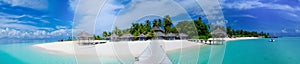 Tropical island panorama view at Maldives