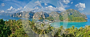 Tropical island with resorts - Phi-Phi island, Krabi Province, T photo