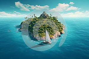 Tropical island sea. Generate Ai