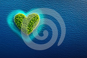 Tropical Island in the Shape of Heart