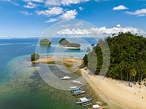 Tropical Island in Surigao del Sur. Hiyor-hiyoran Island. Philippines. photo