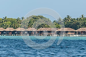 Tropical island with Water-Bungalows on the Maldives