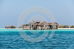 Tropical island with Water-Bungalows on the Maldives