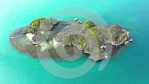 Tropical islands and blue sea, aerial view . Caramoan Islands, Philippines.