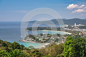 Tropical islands view at Karon viewpoint, Phuket Thailand nature landscape