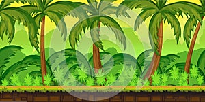 Tropical jungles Landscape For UI Game photo