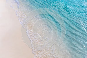 Tropical lagoon closeup. Turquoise sea water, calm wave splash. idyllic peaceful nature background concept