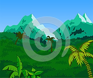 Tropical Landscape Background.