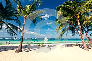 Tropical landscape of Boracay island, Philippines