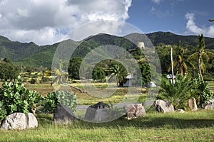 Tropical landscape of the Caribbean Island Antigua