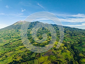 Tropical landscape Kanlaon volcano. Philippines.