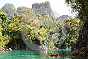 Tropical landscape in Khao Sok National Park. Surat Thani province. Thailand