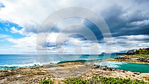 Tropical landscape and ocean view at the Ko Olina Lagoons