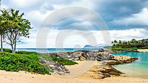 Tropical landscape and ocean view at the Ko Olina Lagoons