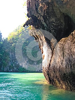 Tropical landscape. Railay beach, Krabi, Thailand