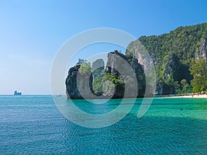 Tropical landscape. Railay beach, Krabi, Thailand